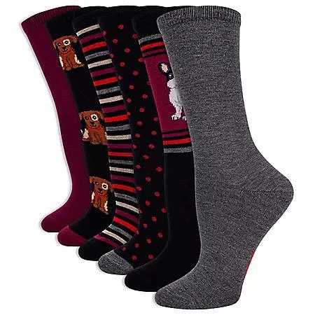 Hot Sox Hot Sox Women's 6-Pack Crew Sock 1