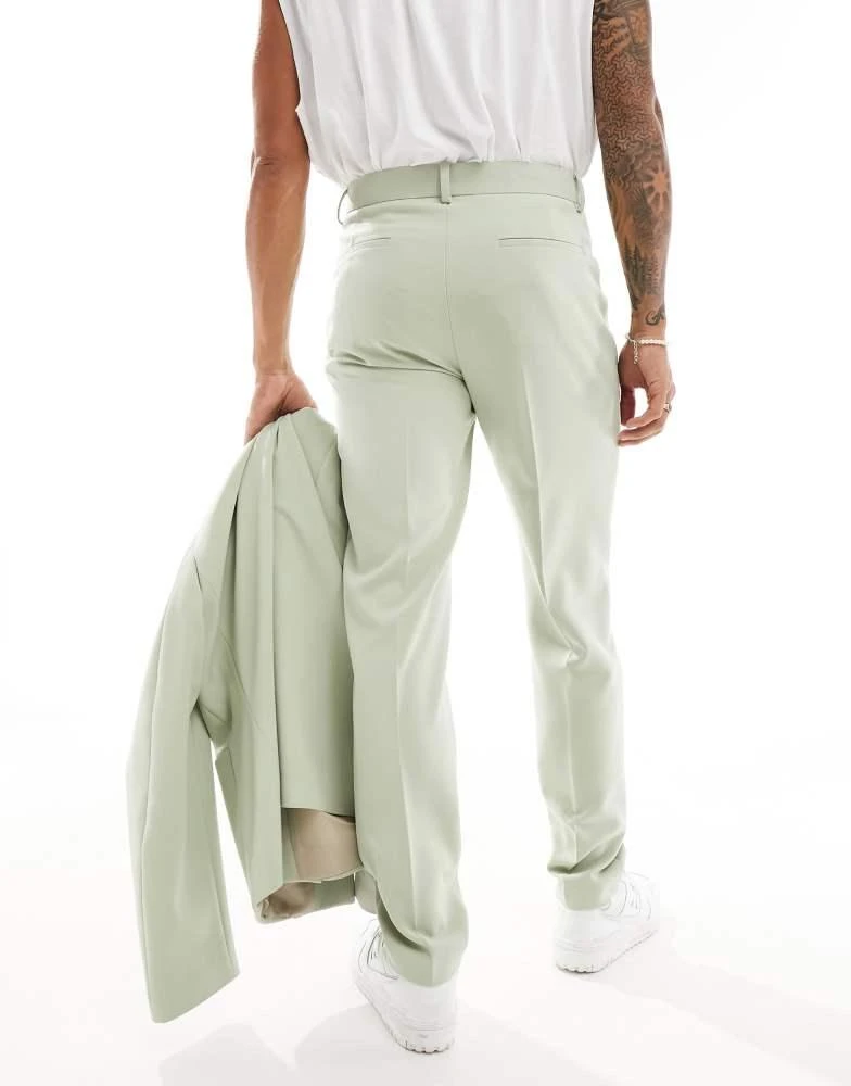ASOS ASOS DESIGN slim fit suit trousers in sage green 4