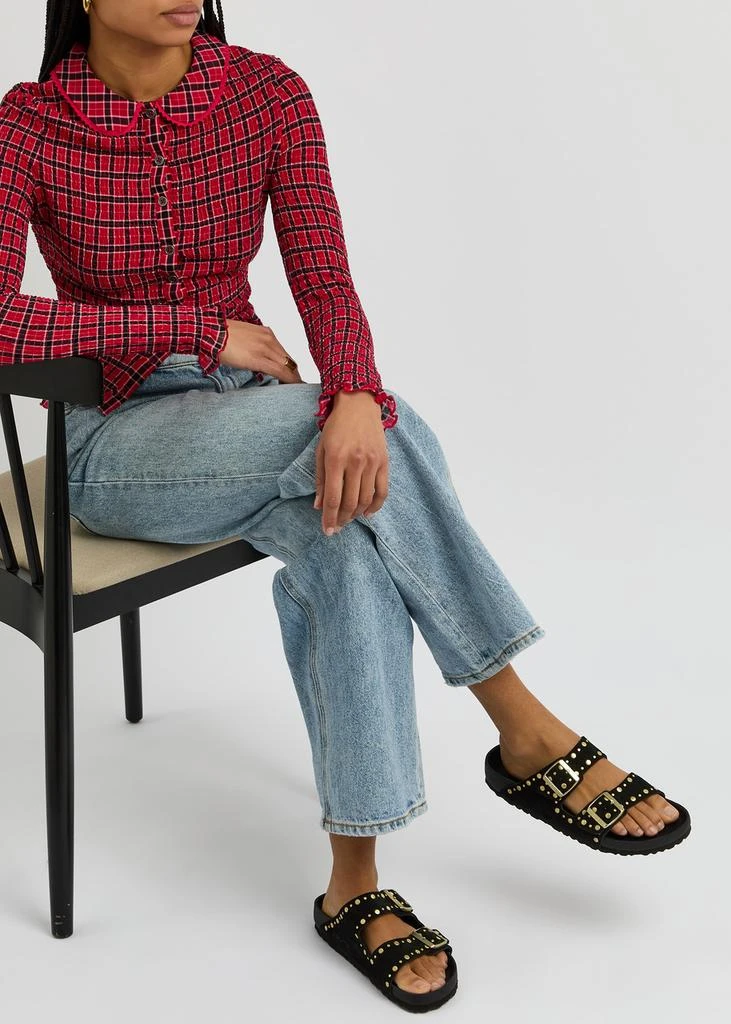 Birkenstock Arizona studded suede sliders 5