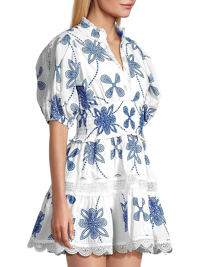 Waimari Eternus Pauline Embroidered Puff-Sleeve Minidress 4
