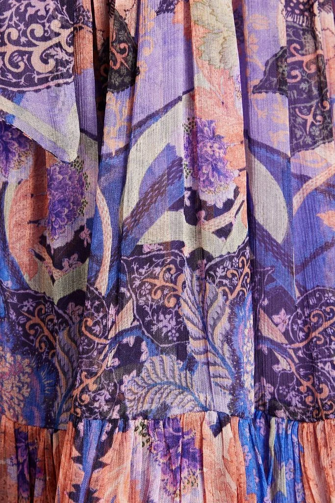 Zimmermann Pussy-bow ruched printed georgette mini dress 4