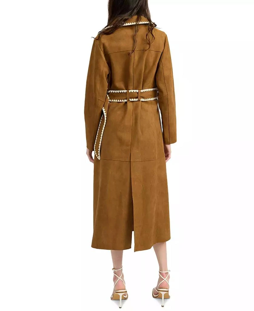 En Saison Women's Logan Faux-Suede Belted Trench Coat 2