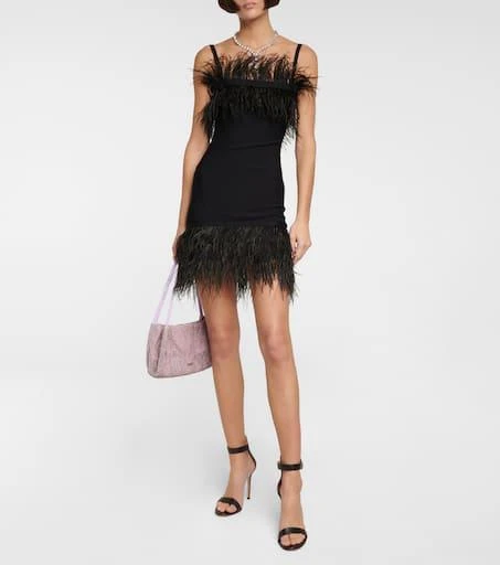 Staud Etta feather-trimmed knit minidress 2
