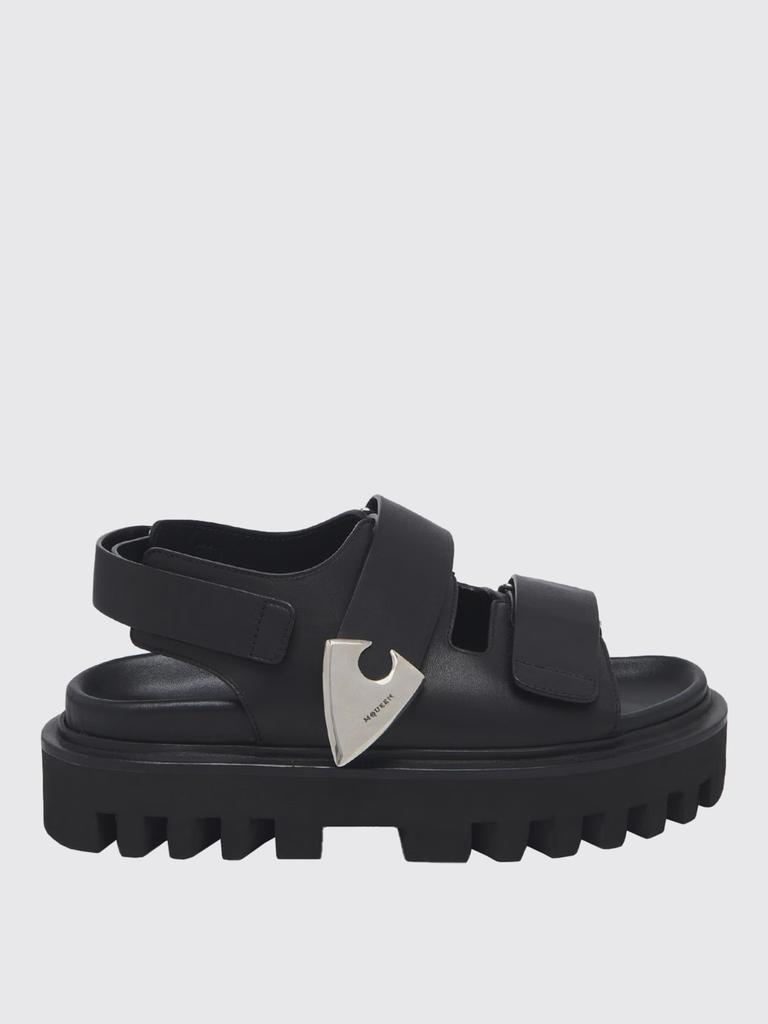 【関税・送料込み】ALEXANDER MCQUEEN MOUNT SLICK SABOT SANDAL Mount Slick Sandals - Alexander Mcqueen - Black/Silver - Leather