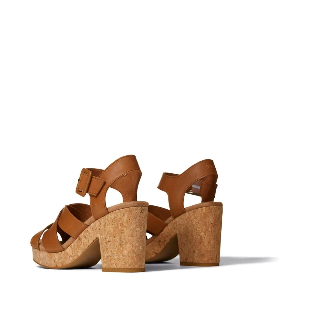 TOMS Shoes Ava Tan Leather Sandal 3
