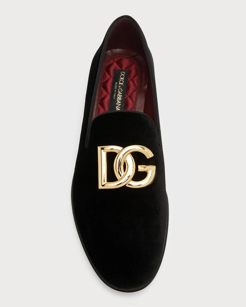 Dolce & Gabbana Men's Logo Velvet Dress Loafers 7