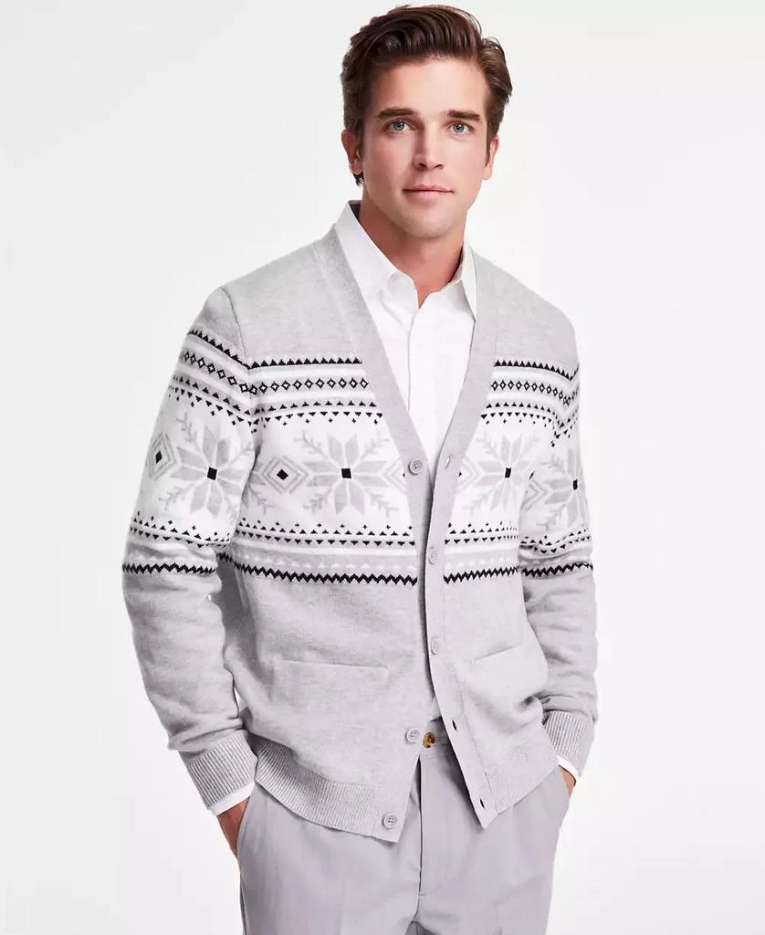 Club Room Men's Fair Isle V-Neck Button Cardigan, Exclusively at Macy's 1
