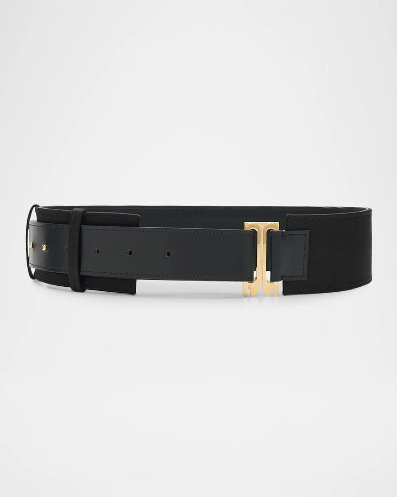 Victoria Beckham Dorian Wide Leather Tuxedo Belt
