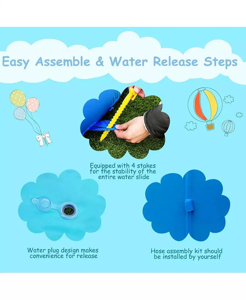 Costway Inflatable Kids Hippo Bounce House Slide Climbing Wall Splash Pool w/ Bag 7