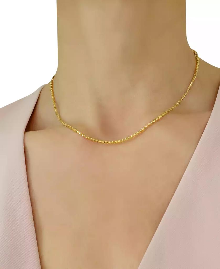 Italian Gold 14k Gold Necklace, 20" Diamond Cut Popcorn Chain (1-5/8mm)