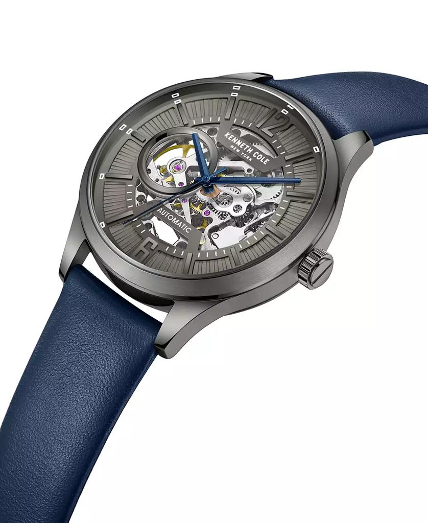 Kenneth Cole Men's Automatic Blue Genuine Leather Strap Watch 42mm