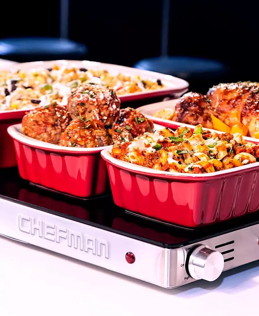 Chefman 8.8lb Electric Warming Tray with Temperature Control, 21" x 16" Glass Top 2