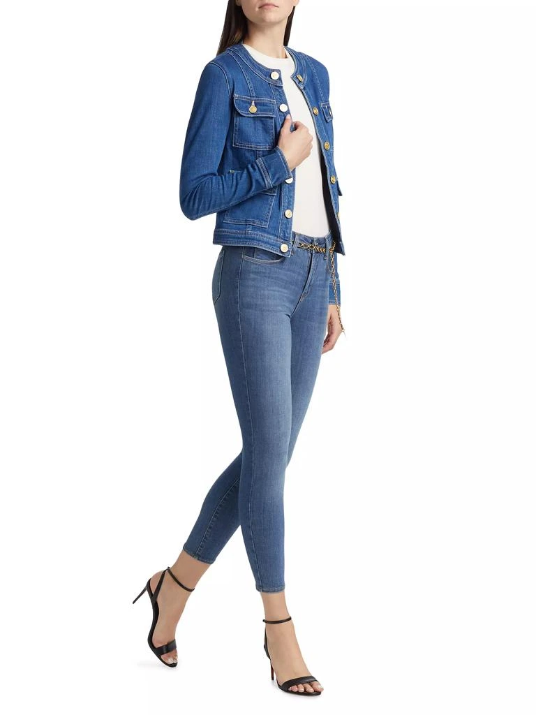 L'Agence Yari Collarless Denim Jacket 2