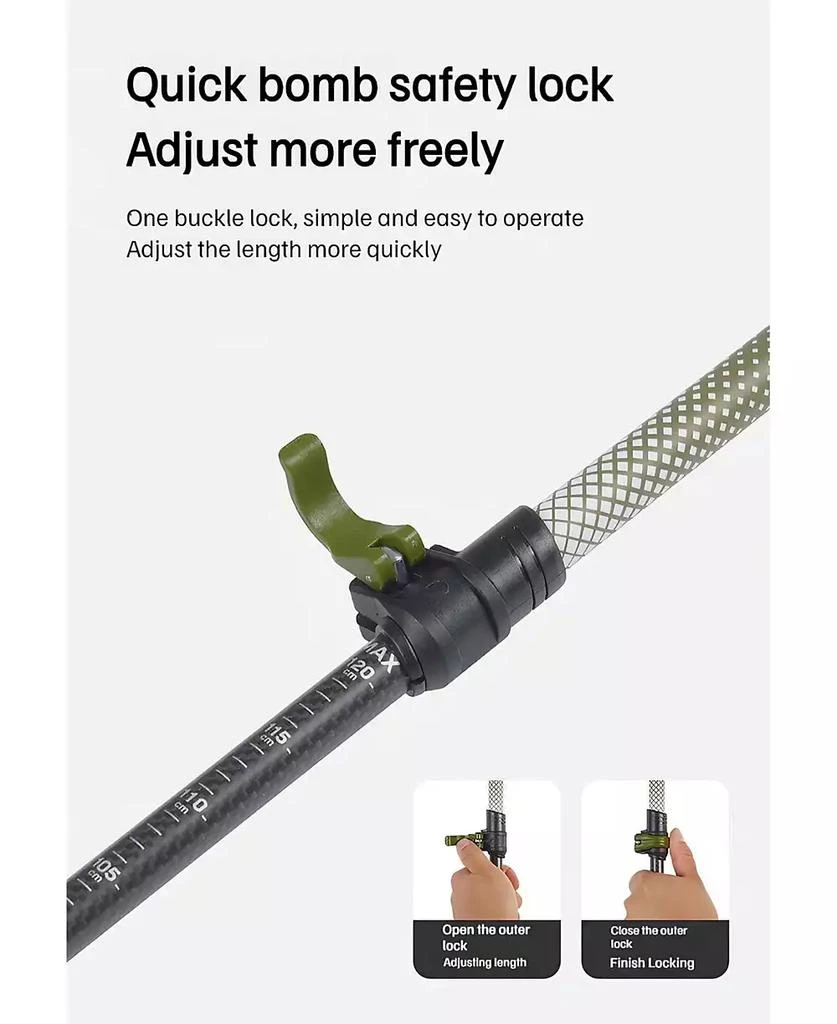 Naturehike 1pc Trekking Pole Carbon 169g, Adjustable Ultra-Lightweight Hiking Sticks Unisex Walking Stick with Accessories for Outdoor,Soil Brown 4