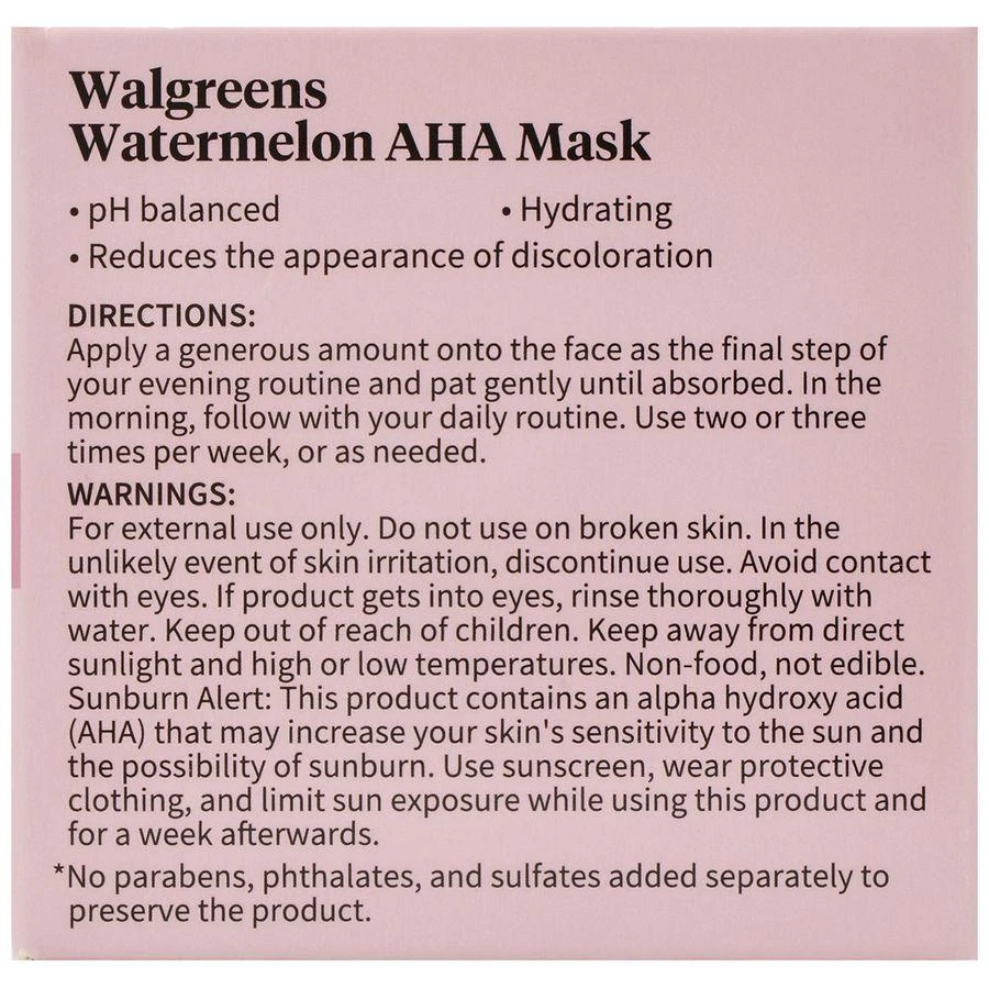 Walgreens Watermelon AHA Mask 6