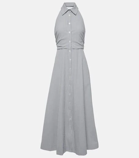 VERONICA BEARD Mackey striped cotton maxi dress 1