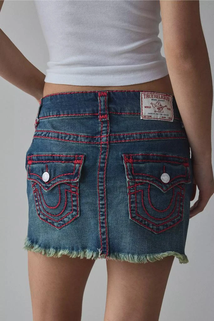 True Religion True Religion Twisted Seam Super T Flap Denim Mini Skirt 4