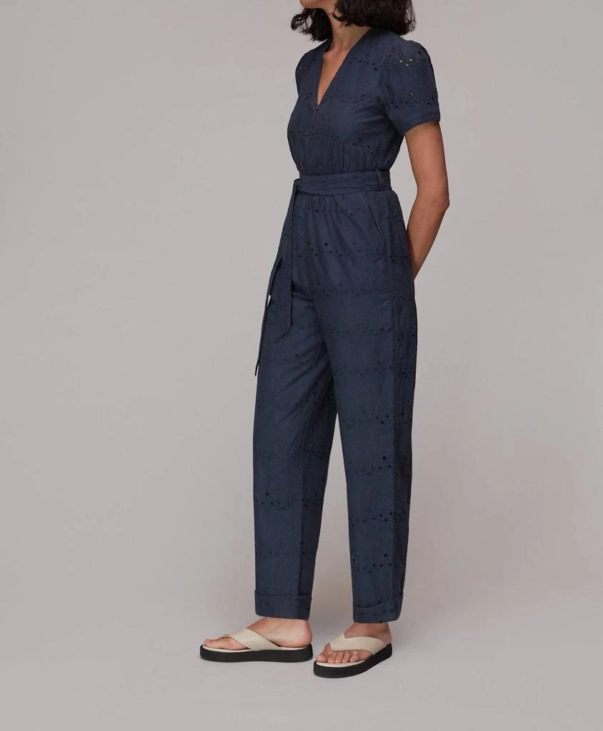 Whistles Whistles - Zoe Broderie Tied Waist Eyelet Cotton Jumpsuit 3