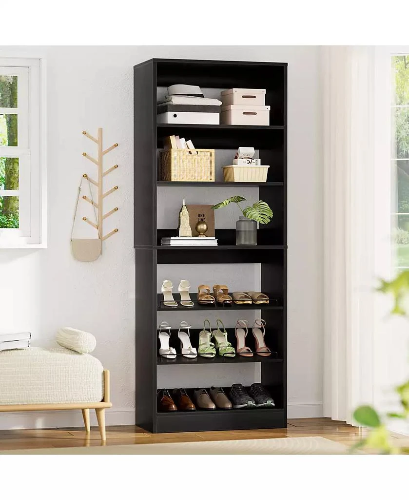 Aheaplus 6-Tier Shoe Rack Tower, 80

 Floor Standing Wooden Shoe Organizer