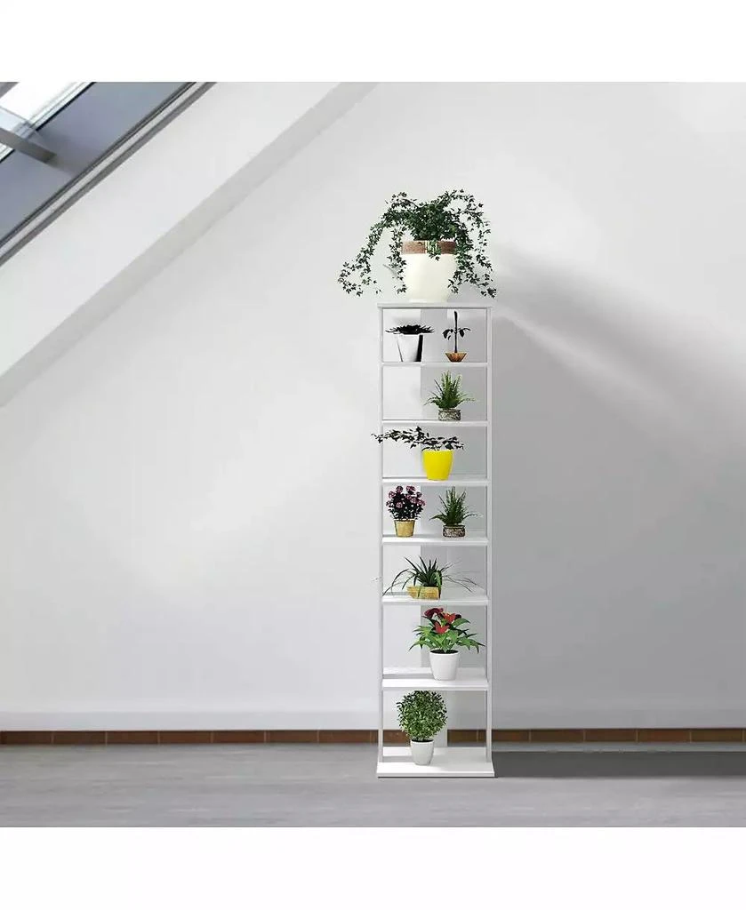 Costway Wooden Shoes Storage Stand 7 Tiers Shoe Rack Organizer Multi-shoe Rack Shoebox