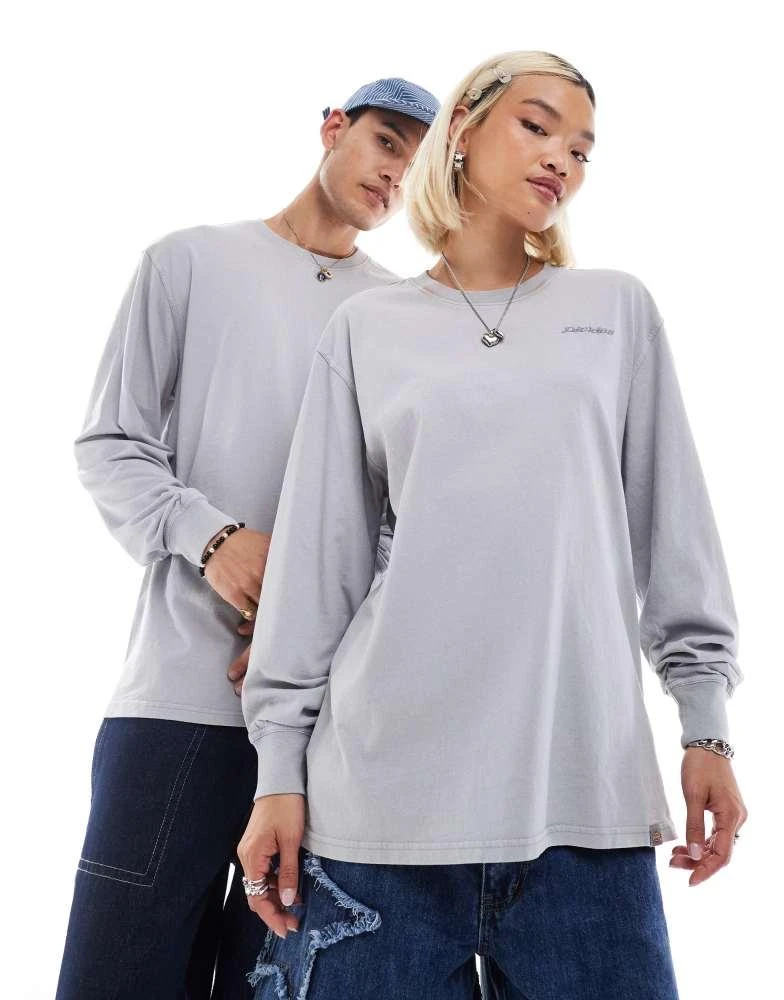 DICKIES Dickies plentywood long sleeved t-shirt in washed grey 1