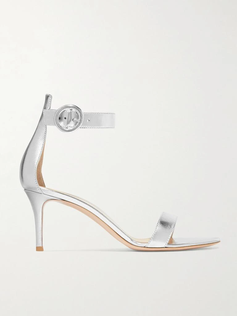 Gianvito Rossi Portofino 70 金属感皮革凉鞋  - IT34.5 1