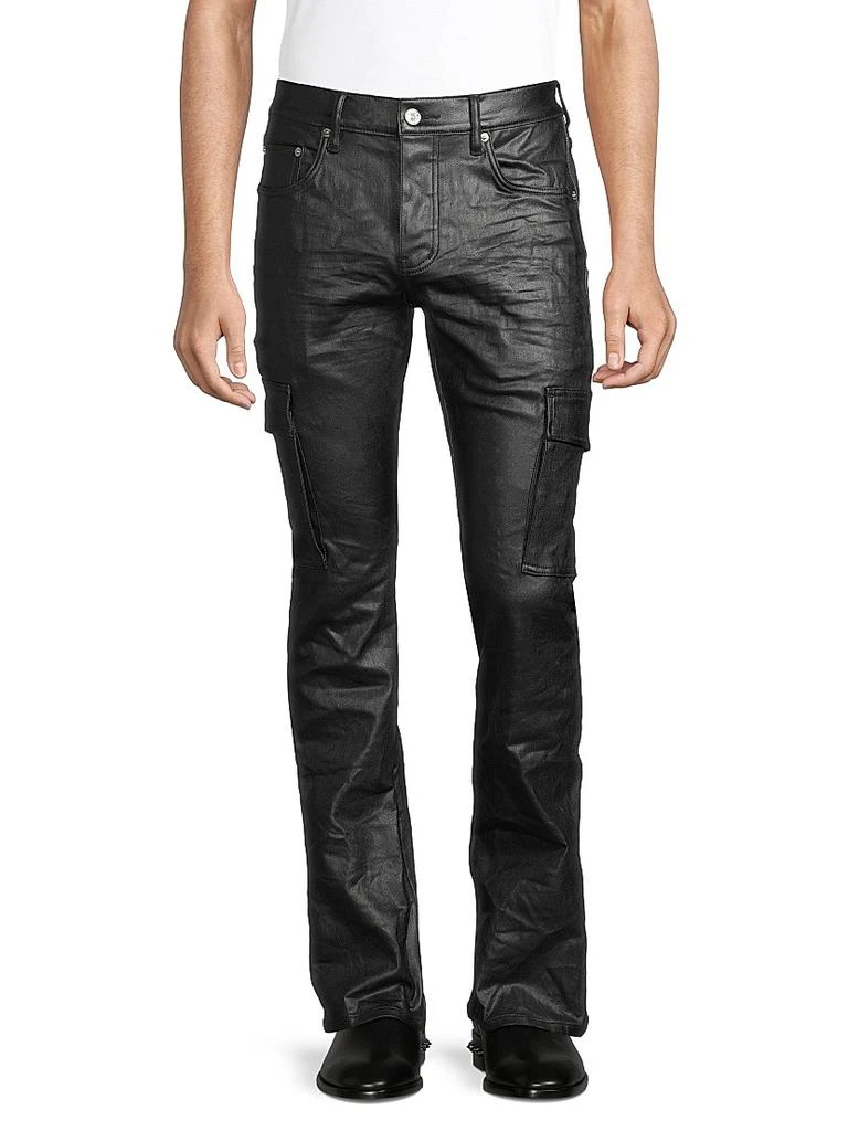 Purple Brand Coated Flared Stretch Cargo Pants 3