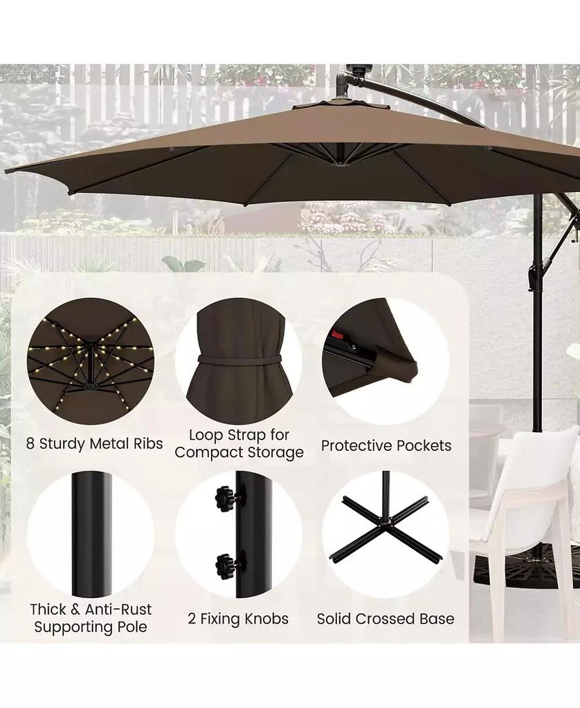 GOUUN 10 Feet Patio Umbrella with 112 Solar-Powered LED Lights 6