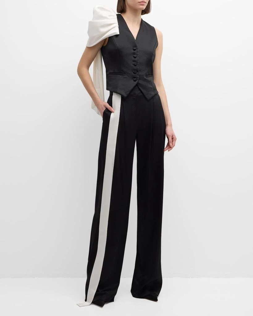 Hellessy Stahl Mid-Rise Contrast Ribbon Wide-Leg Pants 3