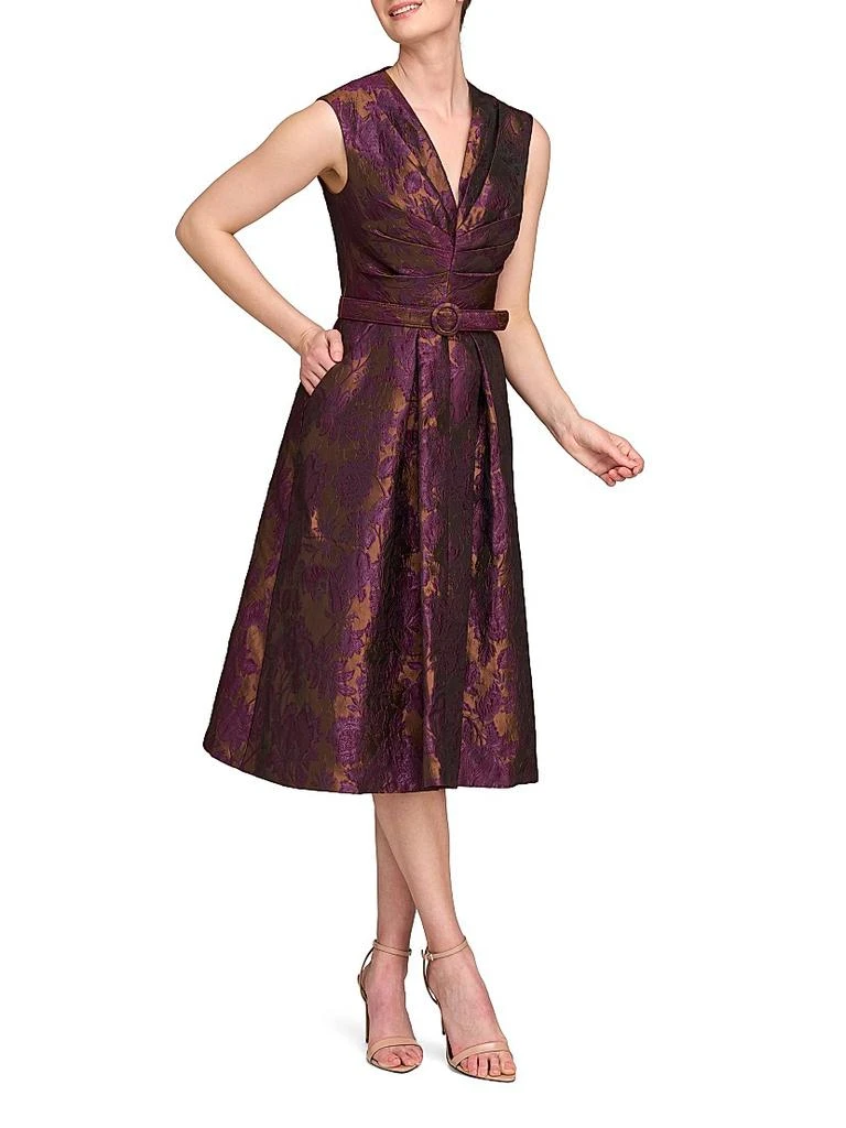 Kay Unger Margaret Floral Jacquard Cocktail Dress 3
