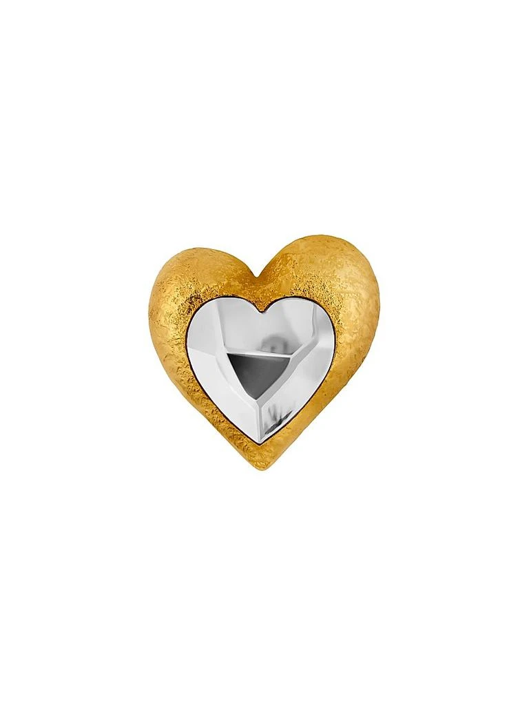 Oscar de la Renta 24K-Gold-Plated
Glass Crystal Heart Brooch