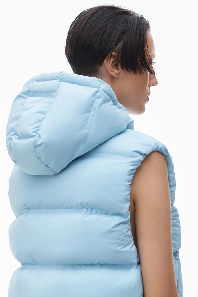 Alexander Wang cropped hooded puffer vest with reflective logo 6
