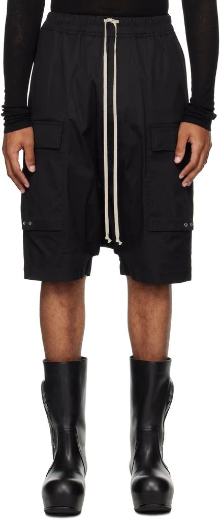 Rick Owens Black Concordians Cargo Pods Shorts 1