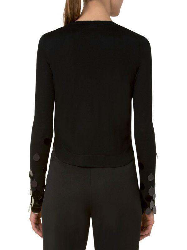 Akris Wool Sequin Embellished Cardigan