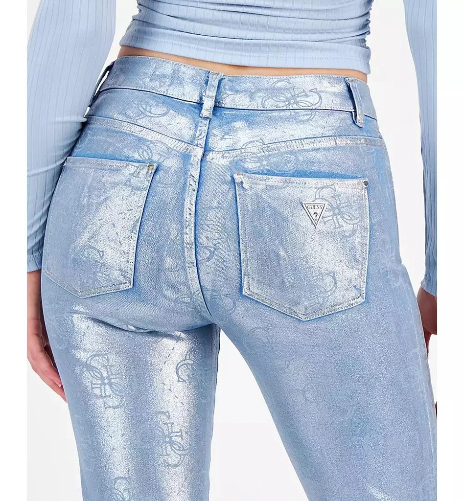 GUESS Women's Dory Signature Foil Straight-Leg Jeans 7