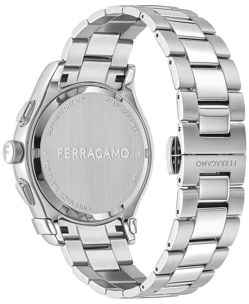 Salvatore Ferragamo Salvatore Men's 1927 Swiss Chronograph Silver-Tone Stainless Steel Bracelet Watch 42mm 3