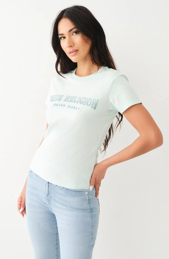True Religion Rhinestone Accent Cotton Graphic T-Shirt 5