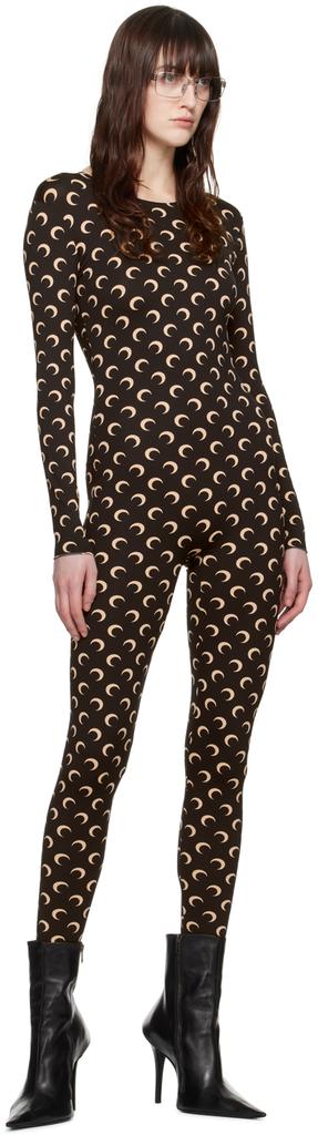MARINE SERRE Tan All Over Moon Jumpsuit - Jumpsuits