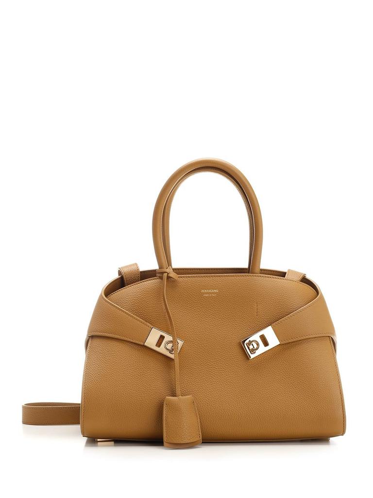 【SALVATORE FERRAGAMO】TOTE BAG SMALL SALVATORE FERRAGAMO Brushed Off Calfskin Small Gancini