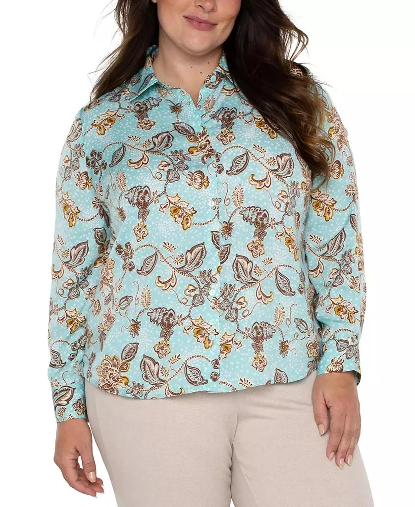 Liverpool Liverpool Plus Size Floral-Print Woven Button Blouse 1
