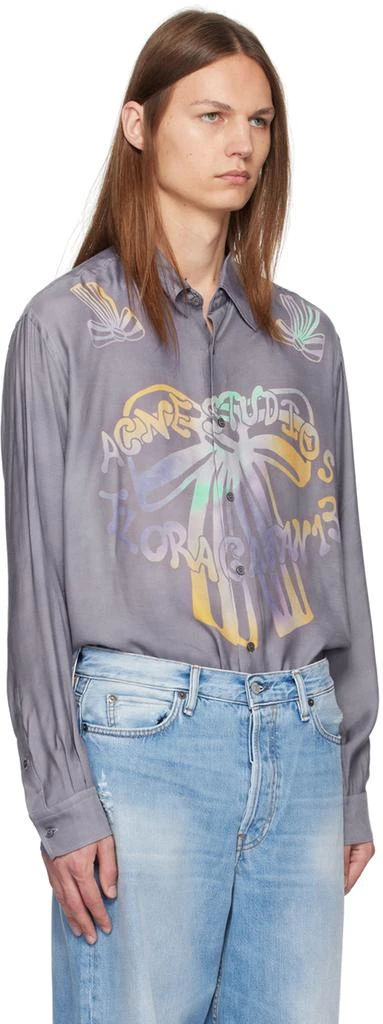 Acne Studios Purple Poplin Long Sleeve Shirt 2