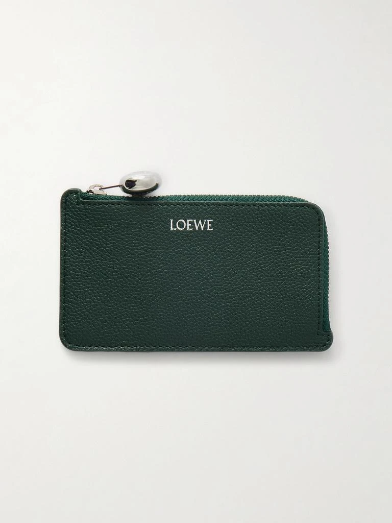 Loewe Textured-leather Cardholder - Dark green