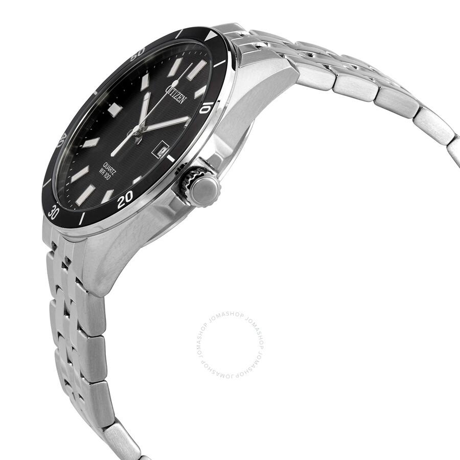 Citizen Quartz Black Dial Stainless Steel Men's Watch BI5050-54E