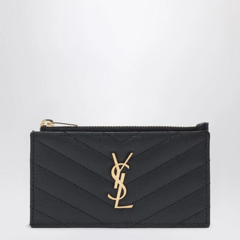 Yves Saint Laurent Black quilted Cassandre card holder