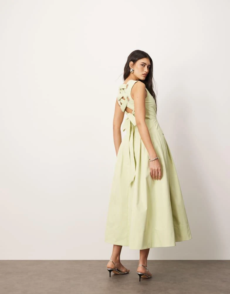 green emerald velvet dress Iris Maxi Dress in Pistachio Green main image 1