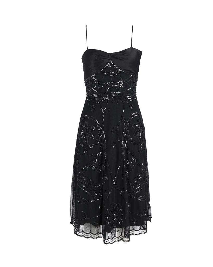 Temperley London Sequined Sleeveless Dress in Black Polyester