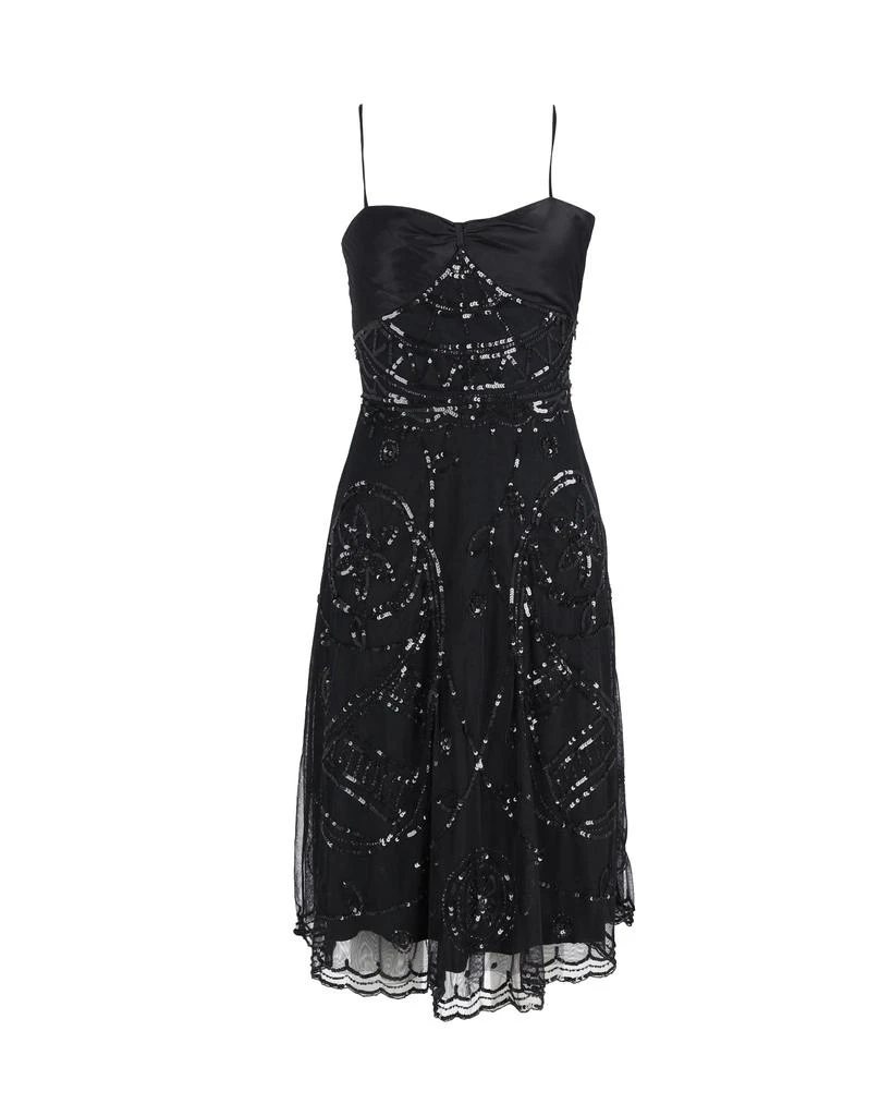 Temperley London Sequined Sleeveless Dress in Black Polyester 1