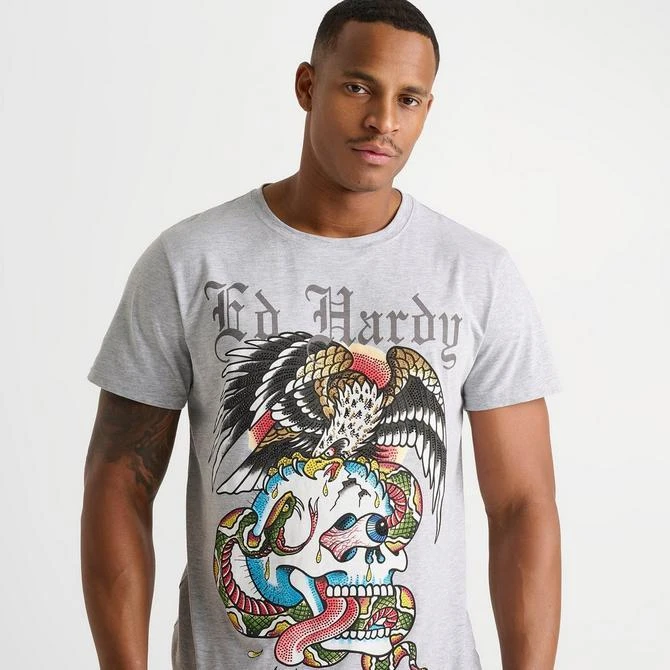 Ed Hardy Men's Ed Hardy Rhinestone Battle Skull T-Shirt 5
