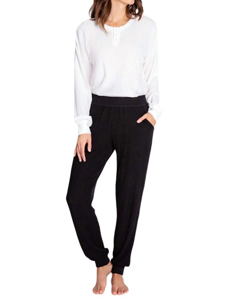 PJ Salvage Plush And Thermal Sweatpants In Black 2