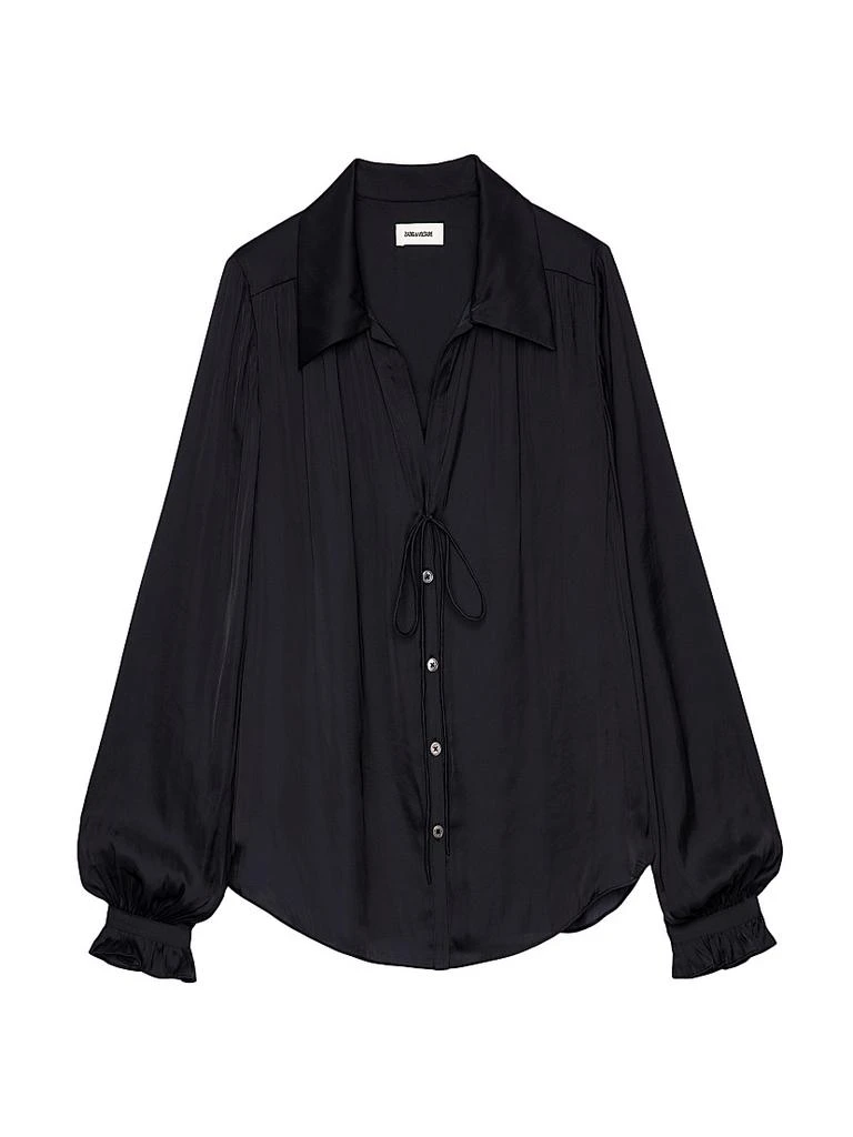 Zadig&Voltaire Tilan Satin Long-Sleeve Blouse 1